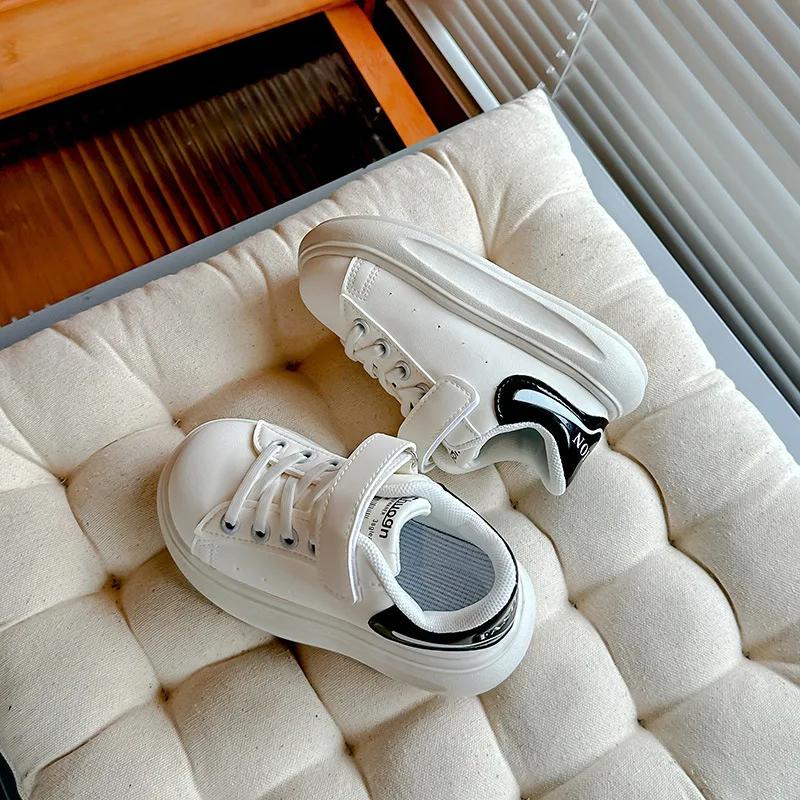 Kids Platform Sneakers 2024 Autumn Boys Sports Running Soft Chunky Trainers Toddler Girls Fashion Brand Casual White Shoes