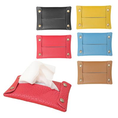 Compact PU Leather Tissue Holder Multipurpose Tissue Holder Soft PU Leather Pouches for Bathroom and Small Items
