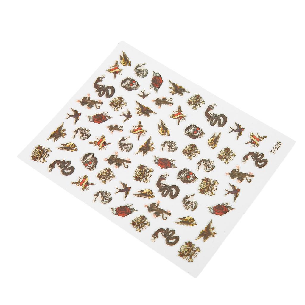 5Pcs Nail Art Stickers Snake Pattern Self Adhesive DIY Decorative Decals Supplies