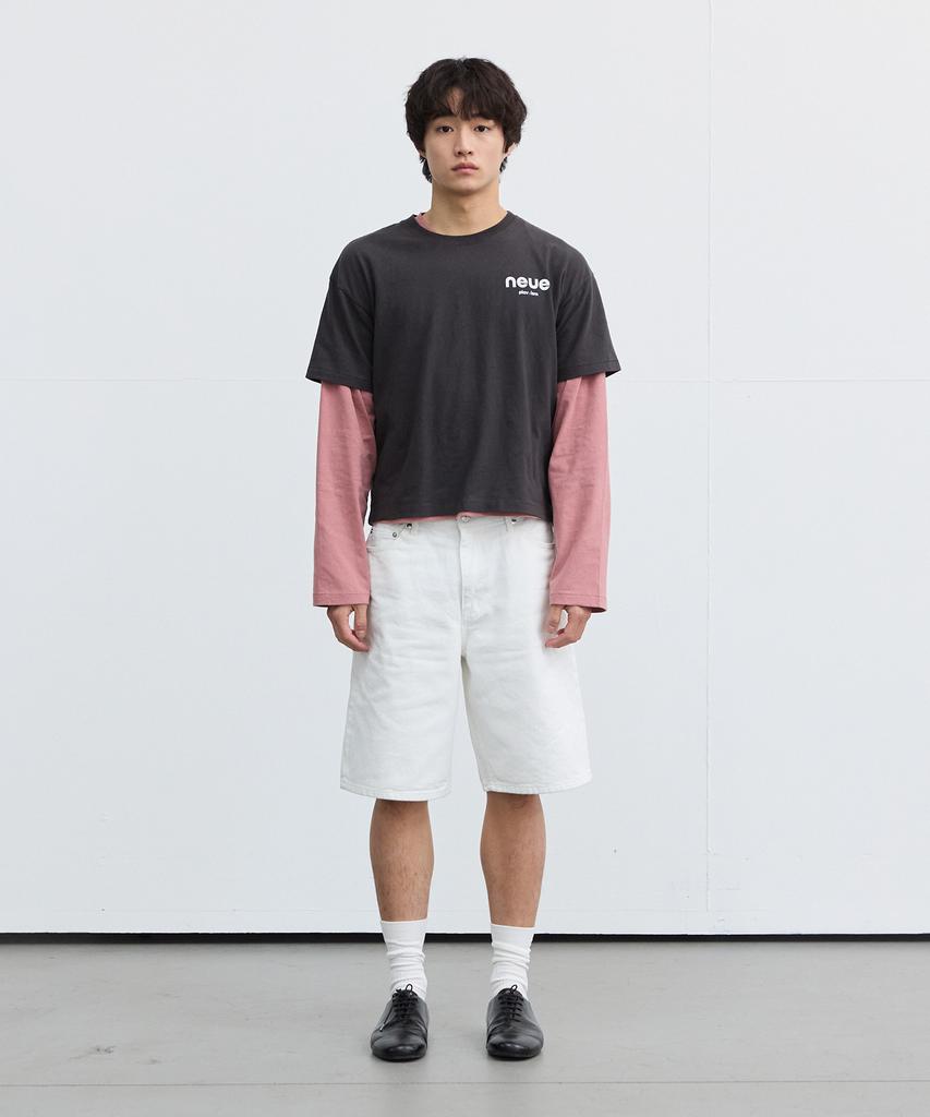 Peullabijeum Men Crop Long Sleeve Tee - Dark Orange