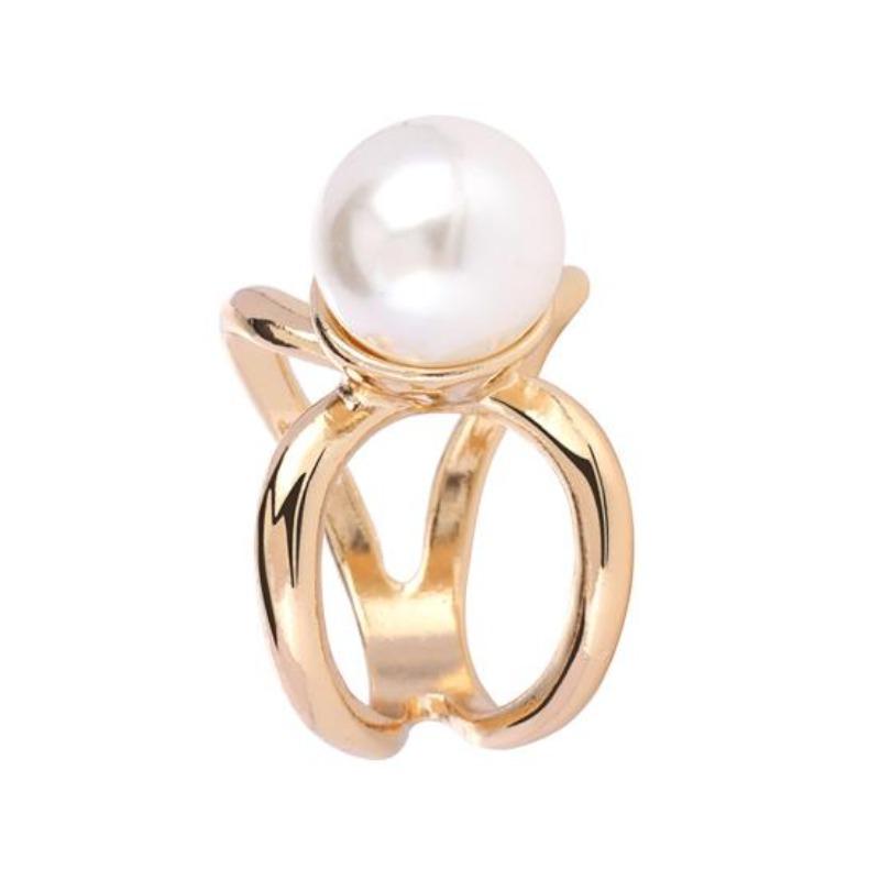 Elegante fibbia per sciarpa in seta geometrica con perla sintetica, fibbia per sciarpa per cintura squisita e alla moda