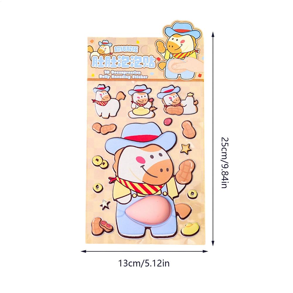3D Soft Belly Stickers Cartoon Squeeze Decals Door Handle Protectors DIY Decorative Stickers For Laptops Phone Cases Notebooks
