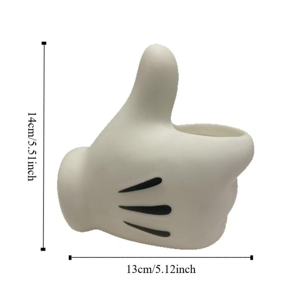 Creative Design Storage Ornament Cute Cartoon Desktop Ornament Thumbs Up Pen Holder  Office Decor