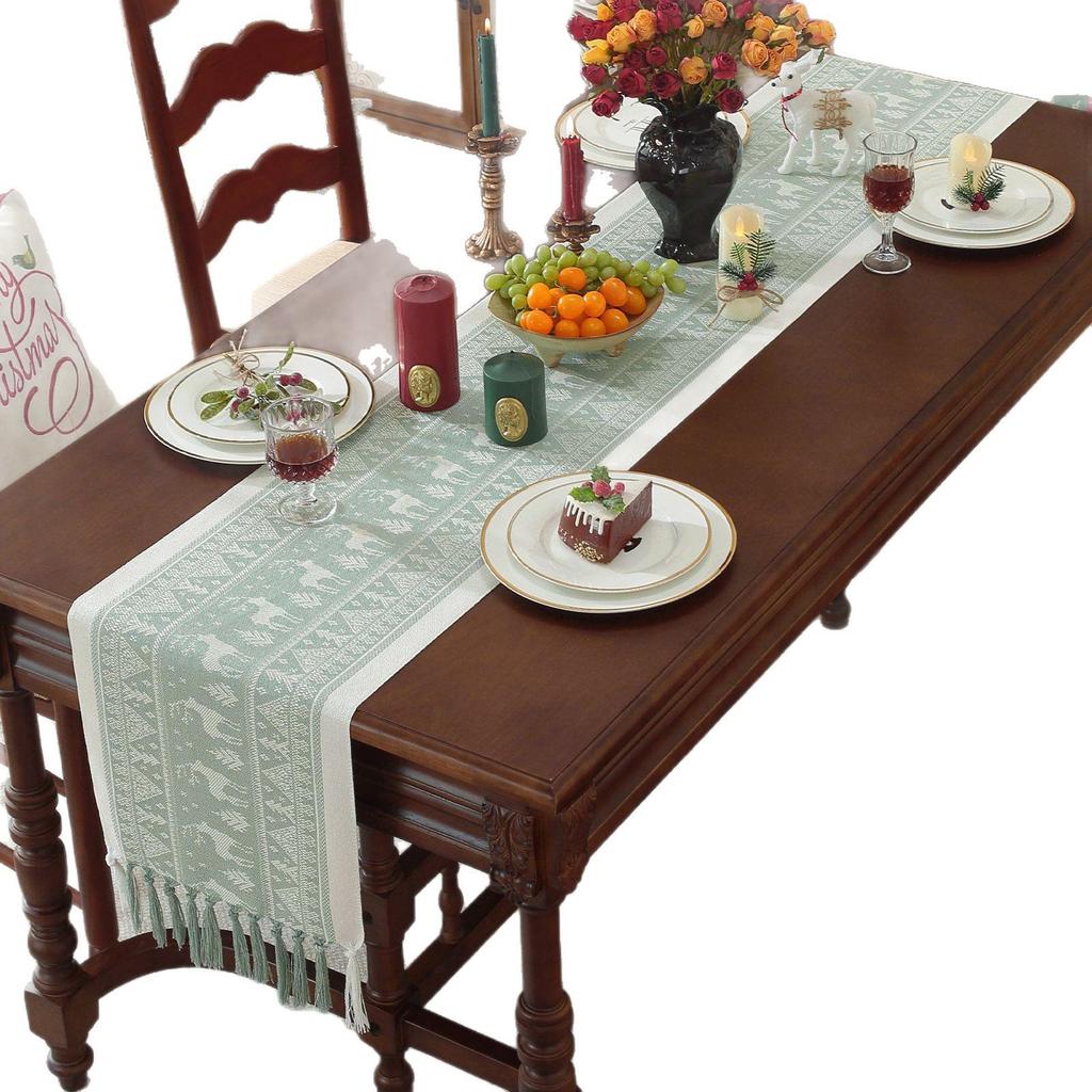 Luxury Christmas Table Runner: Handmade Imitation Cotton-Linen Tea Towel