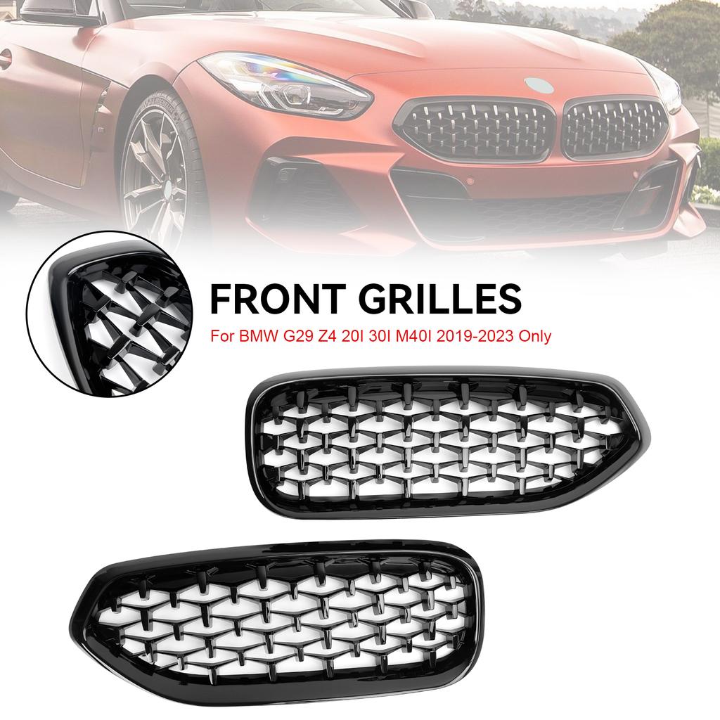 Diamond Style Gloss Black Front Kidney Grill Grille Fit BMW G29 Z4 2019-2024