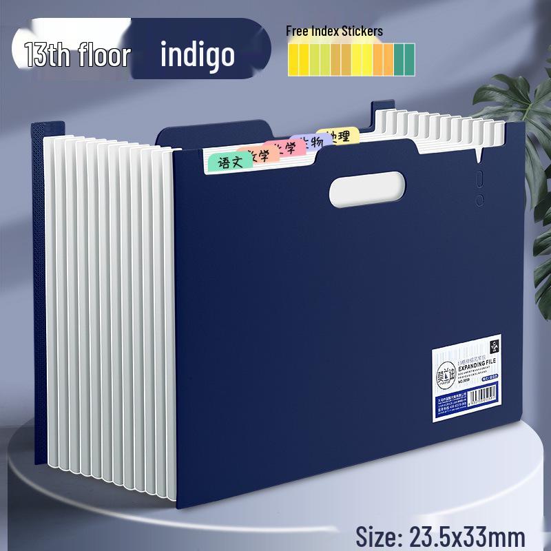

A4 Accordion Handbag: Multi-Layer 13-Pocket Folder, Large Capacity Stand-Up Storage for Students 3D