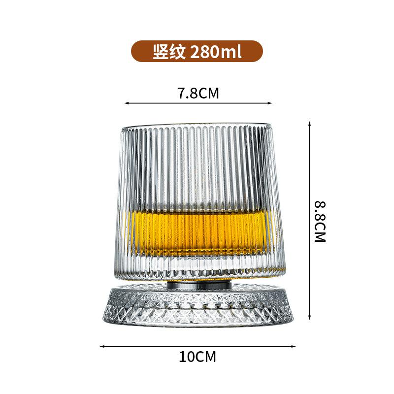Crystal rotating glass cup, high-end and decompression rotating glass cup, home whiskey glass cup, bar drinking glass 201-300ml