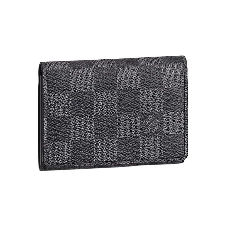 Louis Vuitton Envelope Business Card Holder Men Card Holder Gray Black N63338