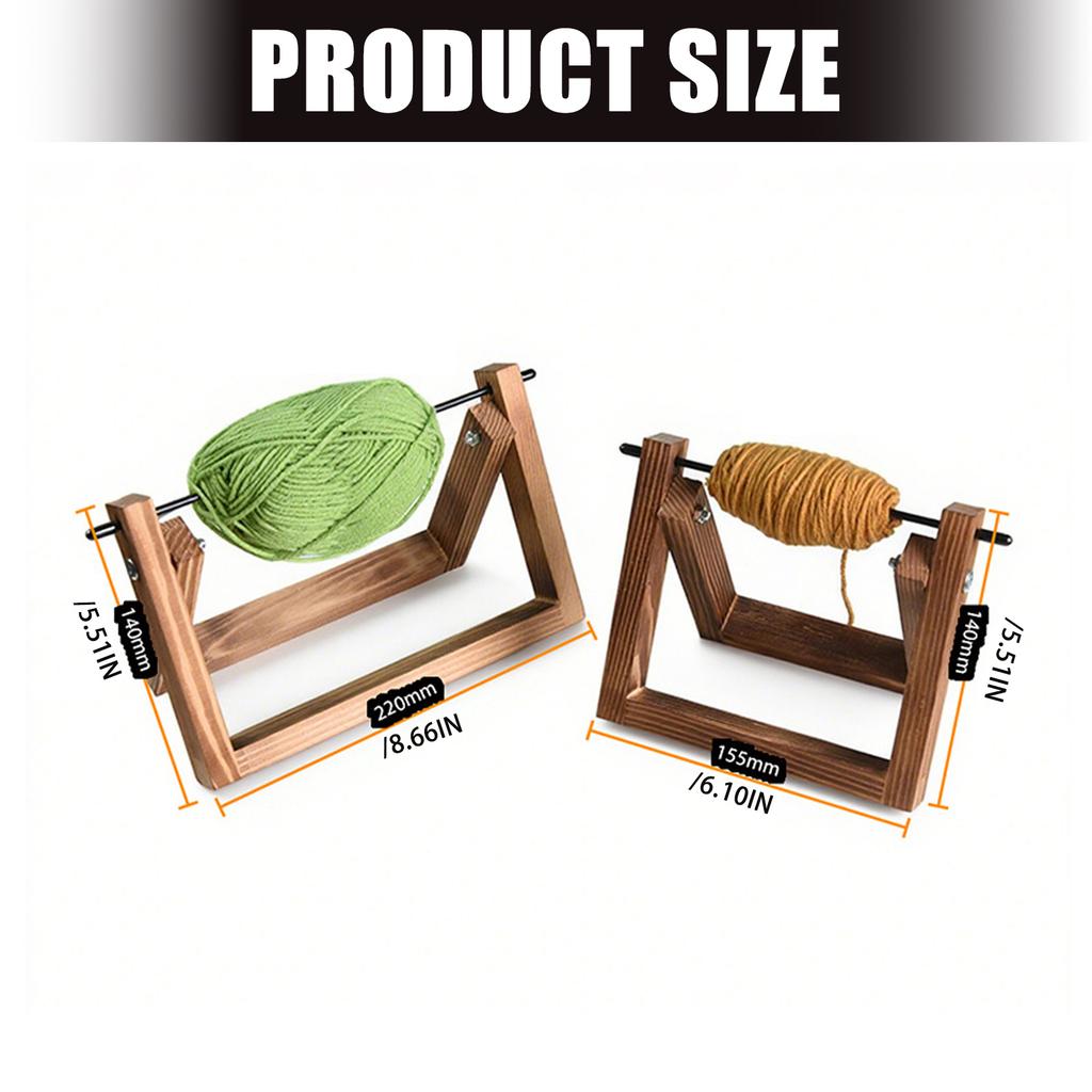 360 Degree Rotating Thread Spool Holder Desktop Yarn Organiser Holder Wooden Yarn Dispenser for Knitting Crochet Craft