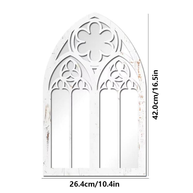 Vintage Cathedral Arch Frame Mirror Decorative Goth Mirror 1/3Pcs Gothic Mirrors Wall Decor Spooky Gothic Arched Wall Mirrors
