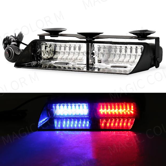 16 LED Strobe Signal Emergency Windshield Warning Beacon Lights Red Blue Yellow Amber White Green Auto Car Accessories