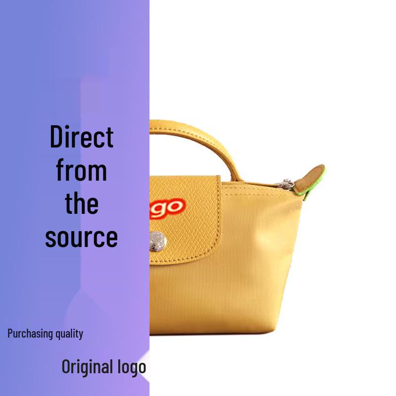 Dragon Inlaid Nylon Dumpling Shoulder Bag with Mobile Pocket