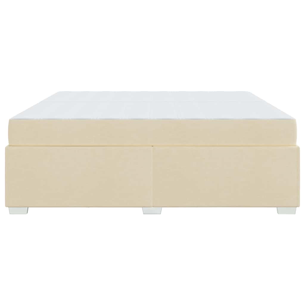 Bed Frame with Mattress Cream 200 x 200 cm Fabric