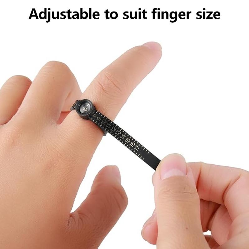 Reusable Finger Size Gauge Rings Sizer Measuring Tool with Magnifying Glass Jewelry Sizing Tool Finger Rings Measurer