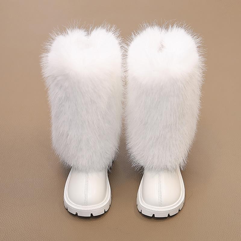 

Зимние высокие сапоги для девочек Детские теплые кожаные сапоги принцессы Мягкая подошва Детская модная обувь Длинные сапоги Противоскользящие На все случаи жизни 23