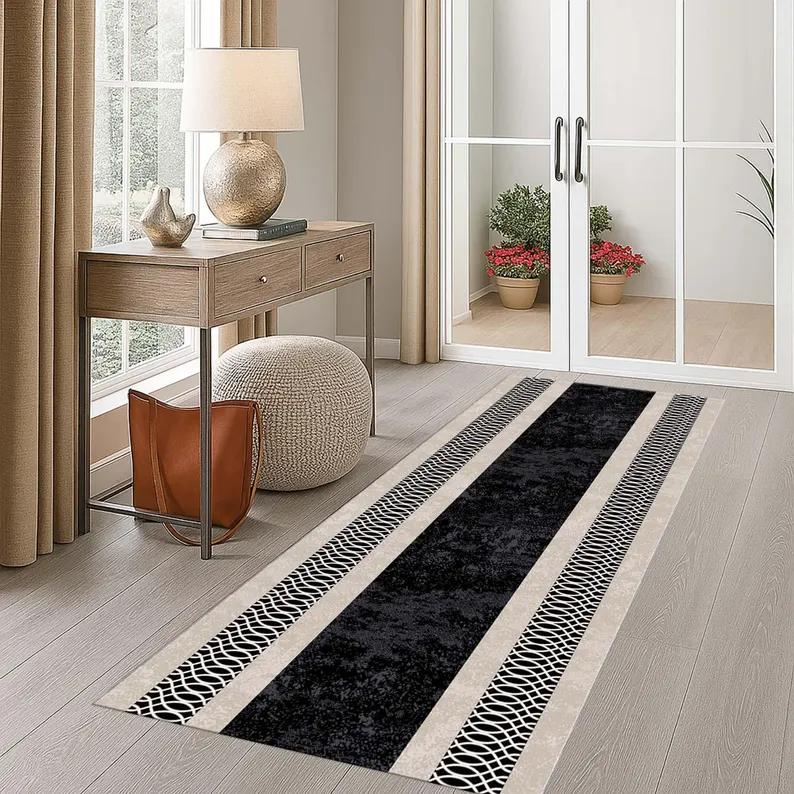 

Modern Minimalist Hallway Runner Floor Mat Rugs Carpets Home Decoration Washable Area Rug Nordic Style Rugs for Bedroom Rugs 50x150CM