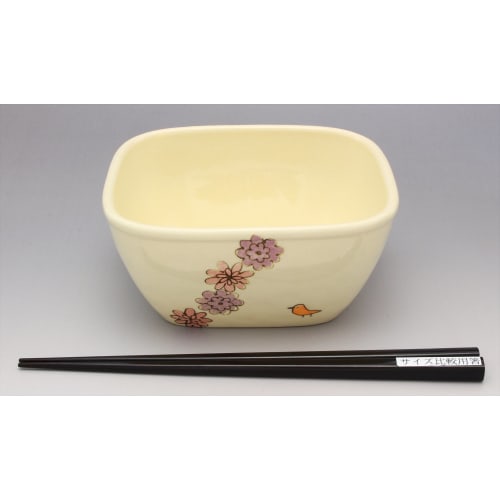 Kiln SOUSEN Microwave Pack, Pink, 15cm, Seto Ware, Large Pack Bowl, Bird Pattern