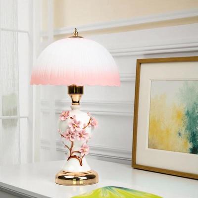 Ceramic Hand-Pinched Peach Blossom LED Table Lamp