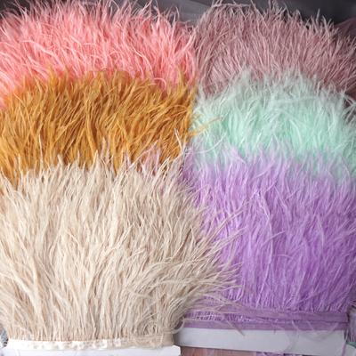 Decorative Feather Strips 10 -15cm Ostrich Feather Edge Stage Dress Dance Clothing Skirt Clothing Accessories Lace 