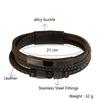 Men's Stylish Woven Leather Bracelet with Magnetic Clasp