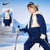 NIKE Kids' Unisex Mid-Length Color-Blocked Hooded Padded Jacket