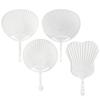 10-Piece White Plastic Creative Durable Japanese Fan Uchiwa Diy Kit Fan Framework For Crafts Hand Fan Making