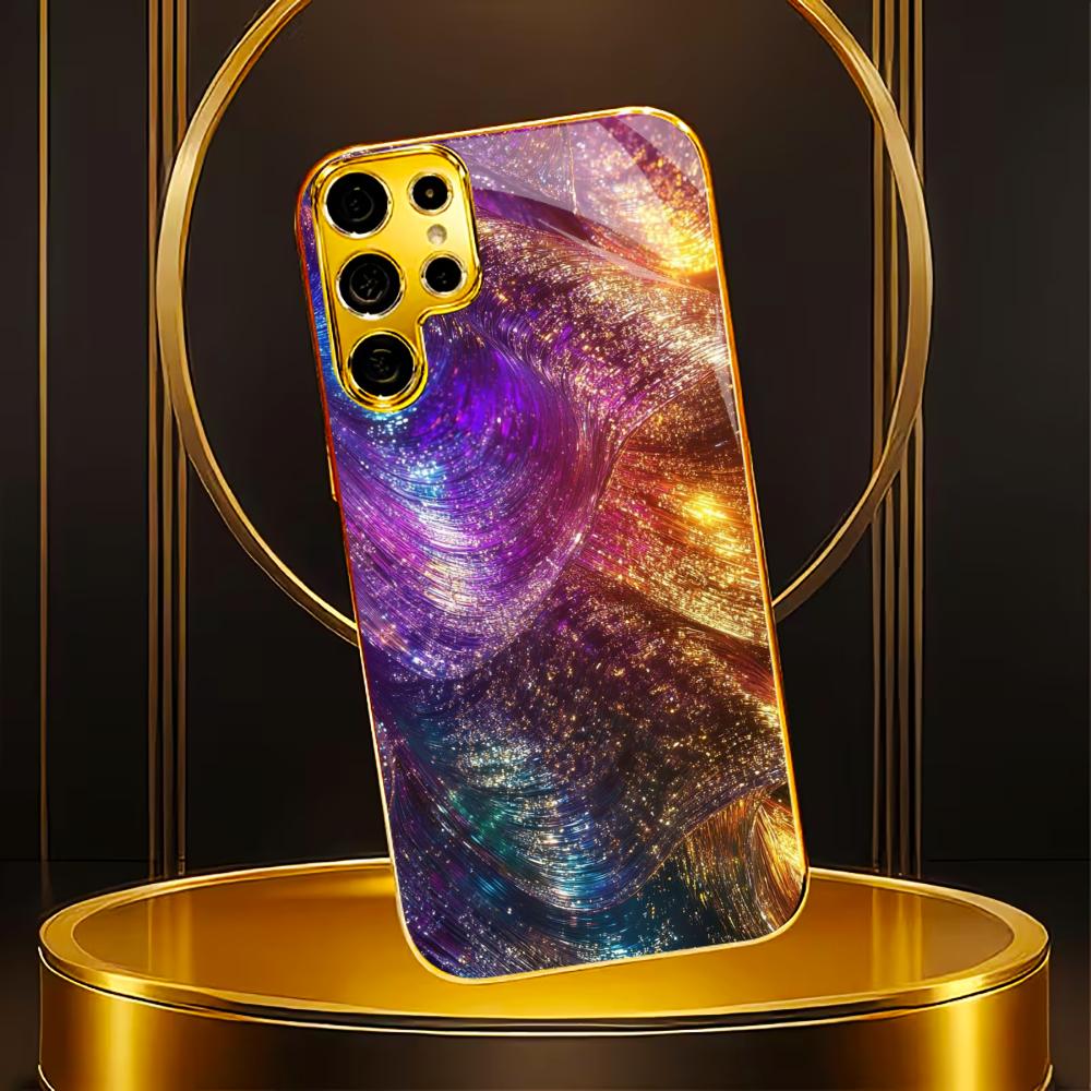 New Model Atmosphere Simplicity High-end Electroplating Glass PhoneCase for Samsung Galaxy S26 S25 S24 S23 S22 S21 FE,Ultra,Plus