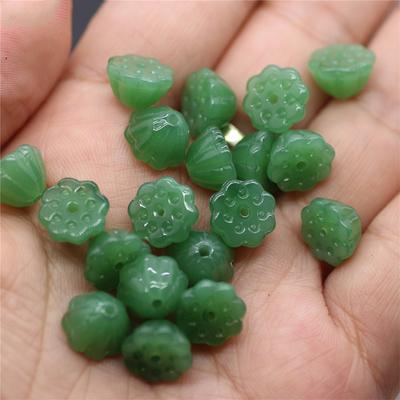 50 adet cam Lotus Seedpod boncuk Seedpod Lotus cazibesi yaprak çiçek damla Petal DIY takı bulguları zanaat yapımı
