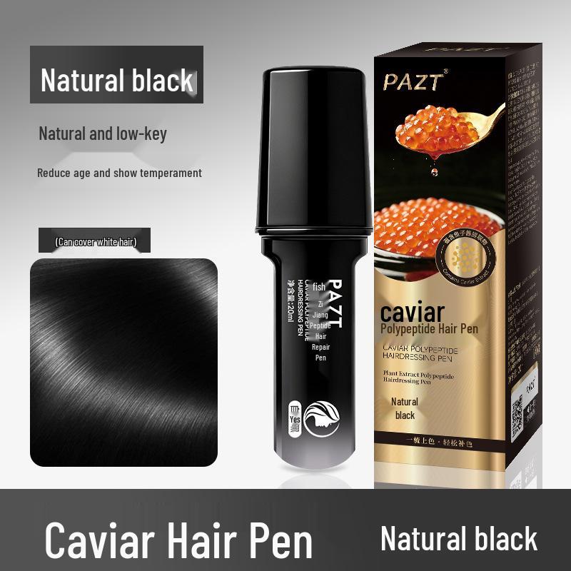 PAZT Caviar Hair Color Pen with Comb - Temporary Gray Hair Touch-up, Non-Fading.