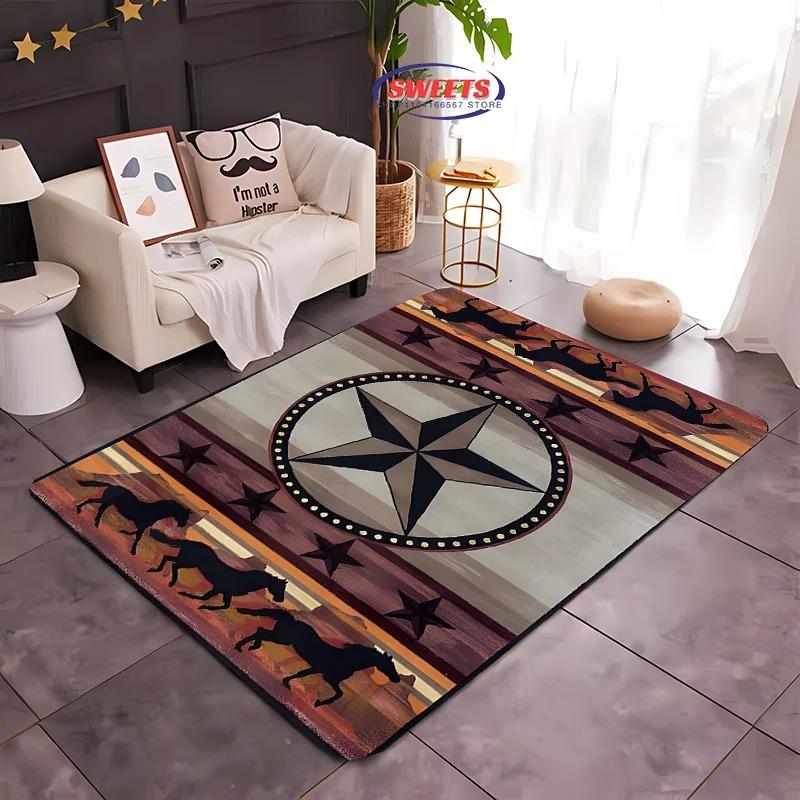Vintage Star Carpet Mat Rug Home Decoration Classic Geometric Pattern Living Room Floor Mat Non-Slip Carpets for Living Room