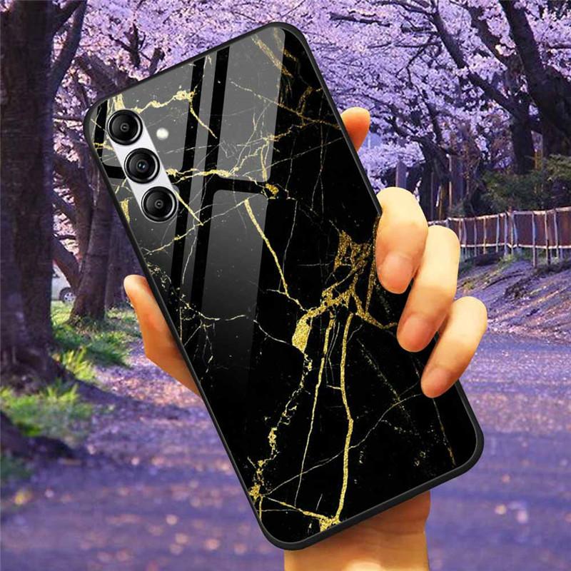 Tempered Glass Phone Case For Samsung A34 A14 A54 5G Cover For Galaxy A13 A137F A24 M54 A8 Plus Hard Back Bumper A 54 GalaxyA34