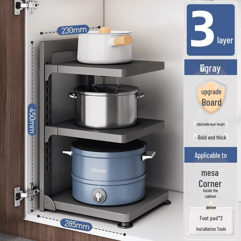 Faltbares Mehrschicht-Küchentopf-Aufbewahrungsregal