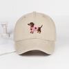 Cute Dachshund In Pink Heart Sweater Print Baseball Cap Men Women Vintage Washed Cotton Adjustable Dad Hat Pet Lover Sun Hat