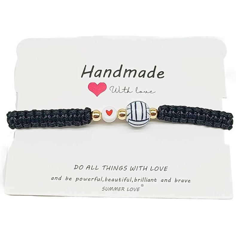DATOA Handmade Volleyball Tennis Football Bracelet Sport Fans Gifts for Men Women Adjustable Knot Basketball Rugby Soccer Baseball Bracelets