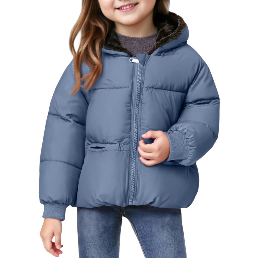 Kids' Pocket Coat - Solid Color Short Cotton Jacket