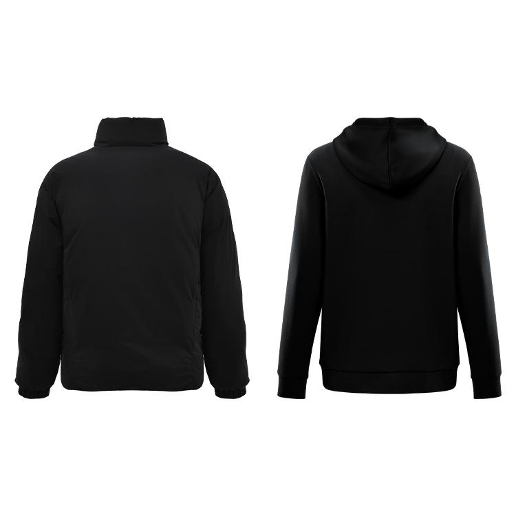 Li Ning Street Cool Slim Fit Unisex Pullover Hoodie Warm Plush Stand Collar Thick Jacket Casual Sports Suit Unisex Hoodies AJMU219+AWDUG83-1