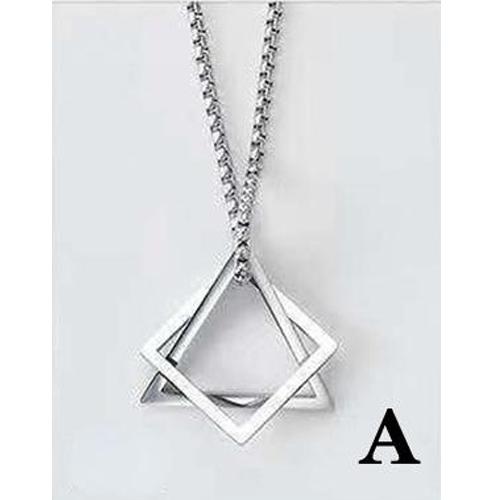 

1шт геометрия переплетение квадратный треугольник мужской кулон для мужчин нержавеющая сталь современный модный геометрический штабелируемый уличный стиль ожерелье LXY A