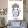 Cute Original Poor Little Girl Anime Style Tapestry Ins Style Wall Hanging Kawaii Room Aesthetic Background Cloth