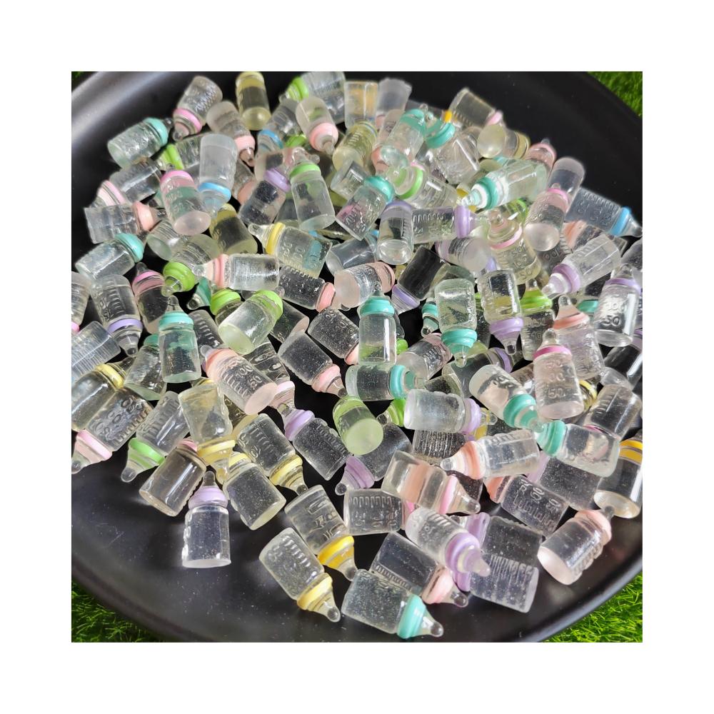Doll House Toys 3D BB Bottle Resin Cabochon Baby Milk Bottles Pendant Keychain Supplies Ornament Jewelry DIY Accessories