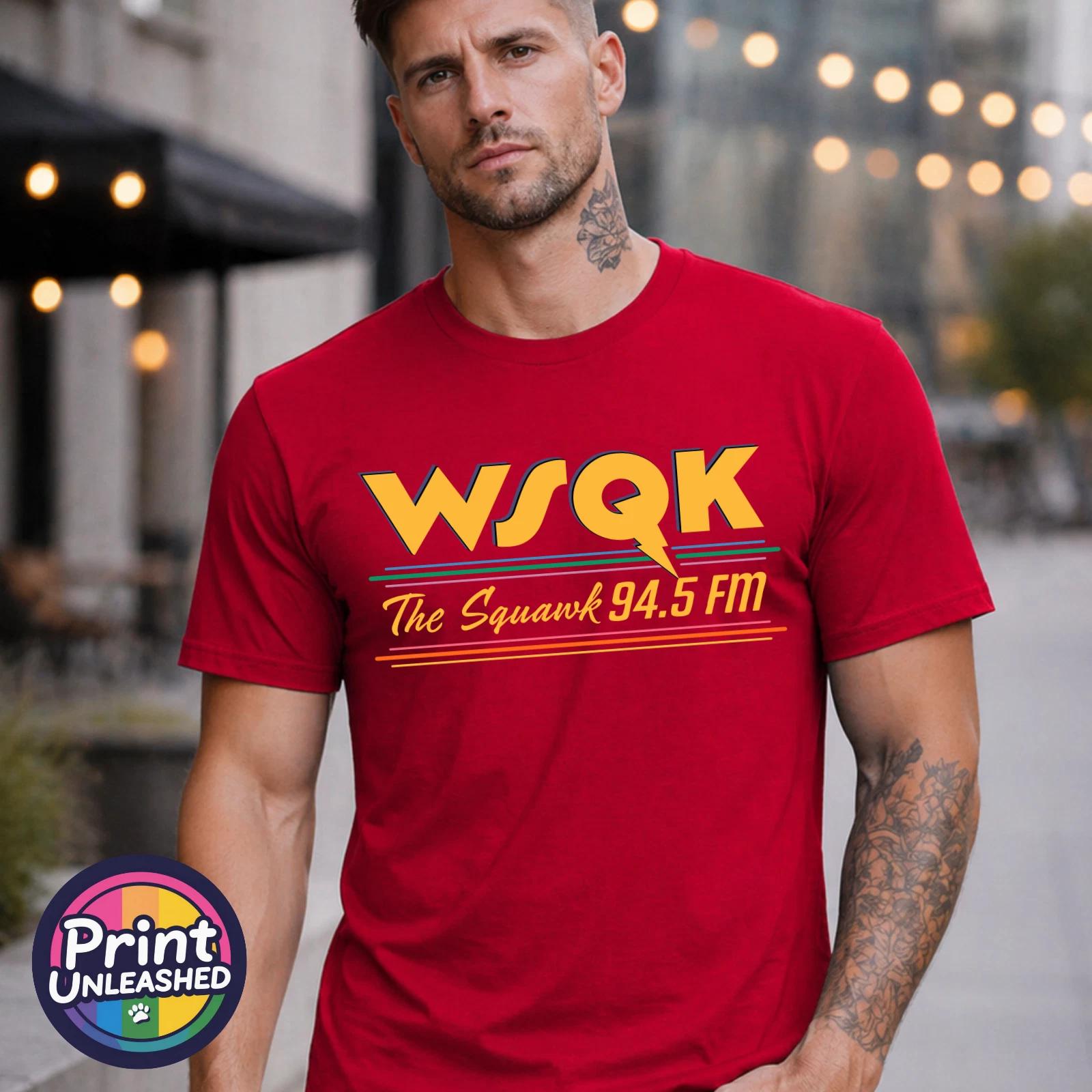 WSQK The Squawk 94.5 FM Graphic T-Shirt Hawkins Radio Stranger Fan Tee Unisex XL