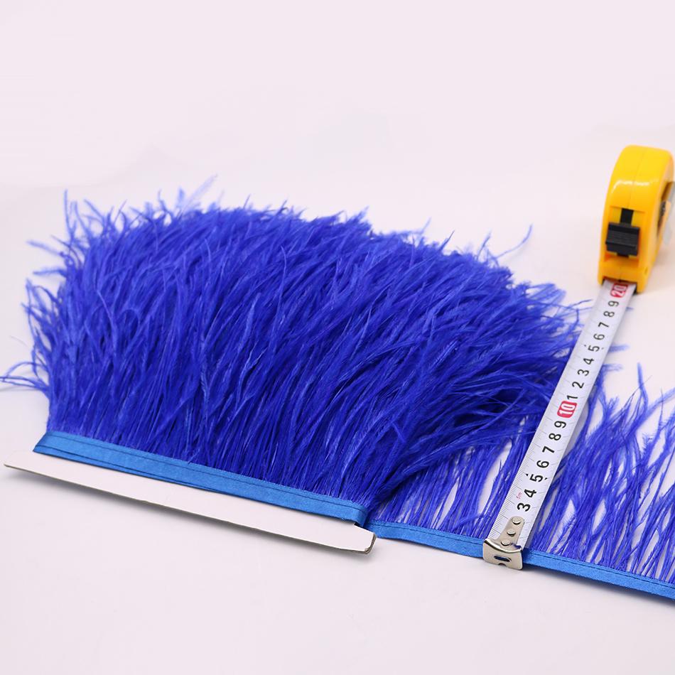 Feder1Meter Bunte Natürliche Straußenfedern Fransenbesatz 8-10CM 10-15CM Band Feder für Haare Kleidung Hochzeitsdekoration Nähbesatz