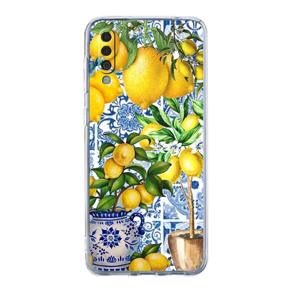 Phone Case For Samsung A56 A36 A26 A16 A14 A12 A22 A32 5G A34 A42 A52 A54 A50 A70 A40 A20E A20S A04S A06 Cover Retro Fruit lemon