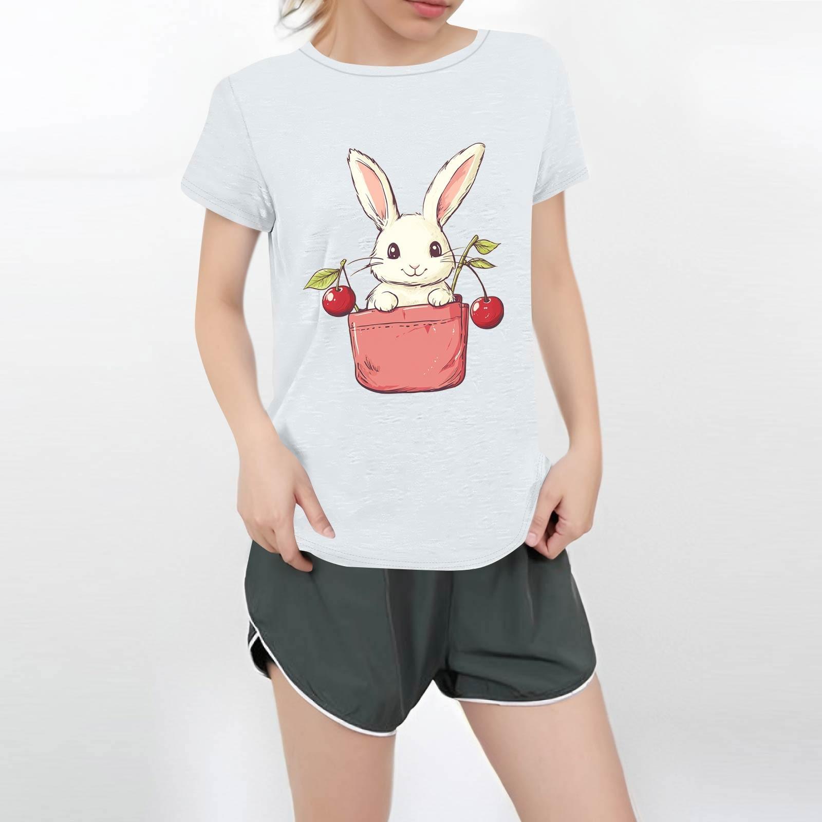 

Жіноча повсякденна футболка з круглим вирізом і короткими рукавами XL білий