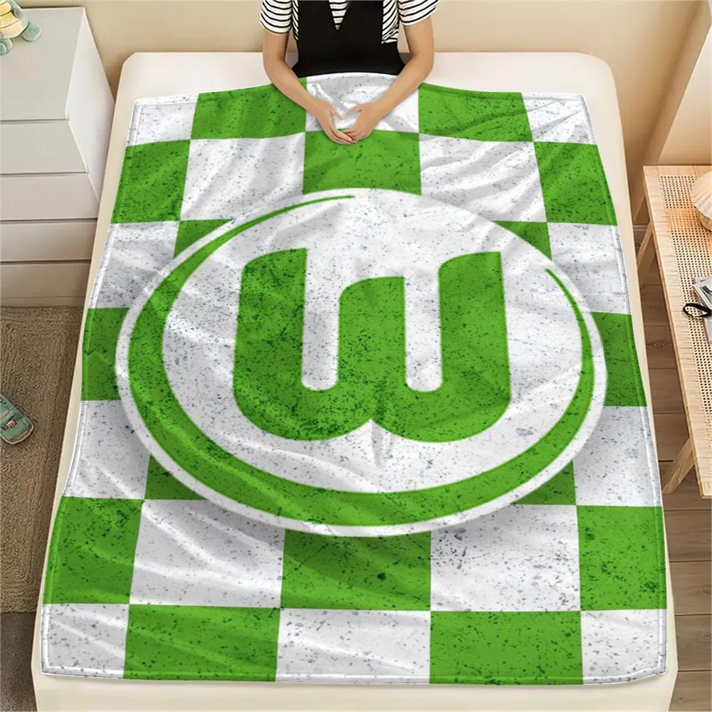 1 szt. Koc flanelowy z nadrukiem VfL Wolfsburg, Wysokiej jakości, Wygodny na wszystkie pory roku, Wystrój domu, Ciepło i komfort, Idealny na prezenty świąteczne101
