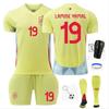 2024 European Cup Spain Lamine Yamal Home Fan Soccer Jersey, Polyester, Breathable, Quick-Dry, Comfortable