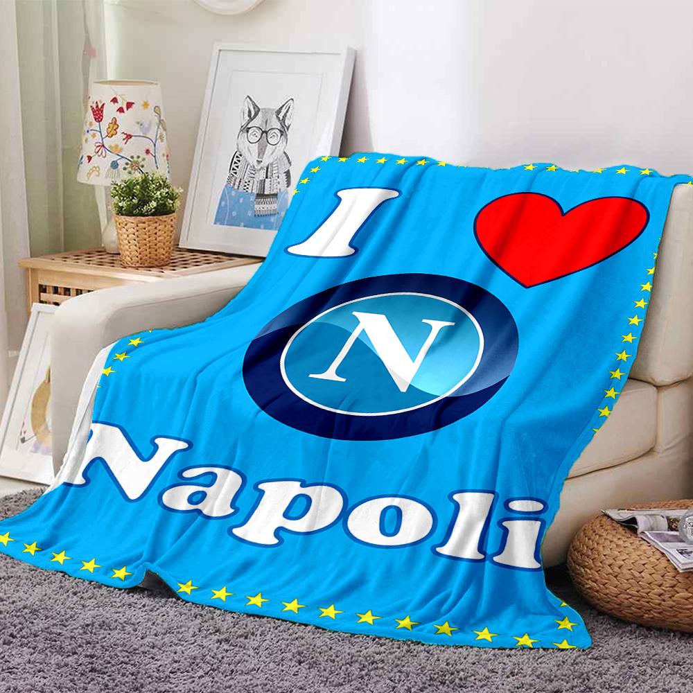 1pc Blanket - NAPOLI LOGO Print Design,Lightweight Blanket for Sofa,Bed- Soft &Warm,Gift for All Seasons