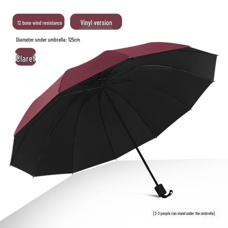 UV Protective Black Folding Sun Umbrella - Anti-Ultraviolet Women's Sunshade with Custom Logo