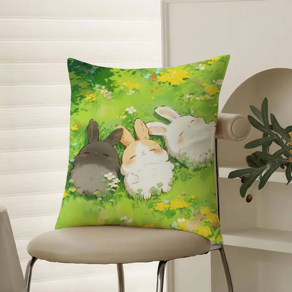 Cartoon Panda Cute Animals Pillow Case Comfort Sofa Bed Silky elegant Invisible zipper Decorative cushion cover