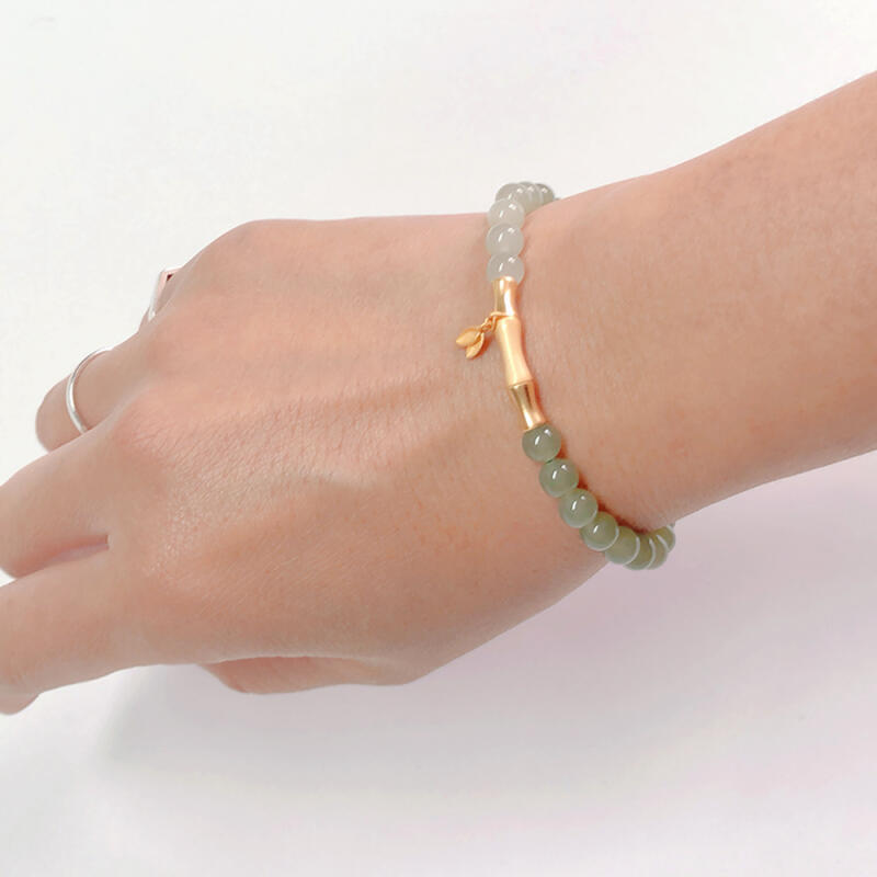 H11H26 Natural Flower Jade Lucky Bracelet (Choose 1 of 2)
