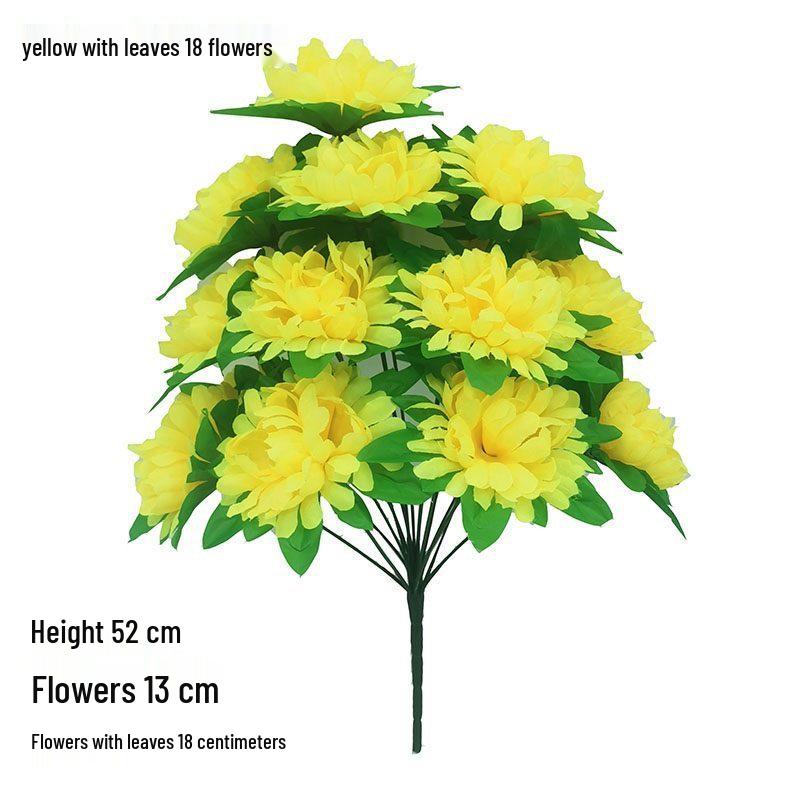 Chrysanthemum Silk Flowers for Qingming Festival Grave Offerings